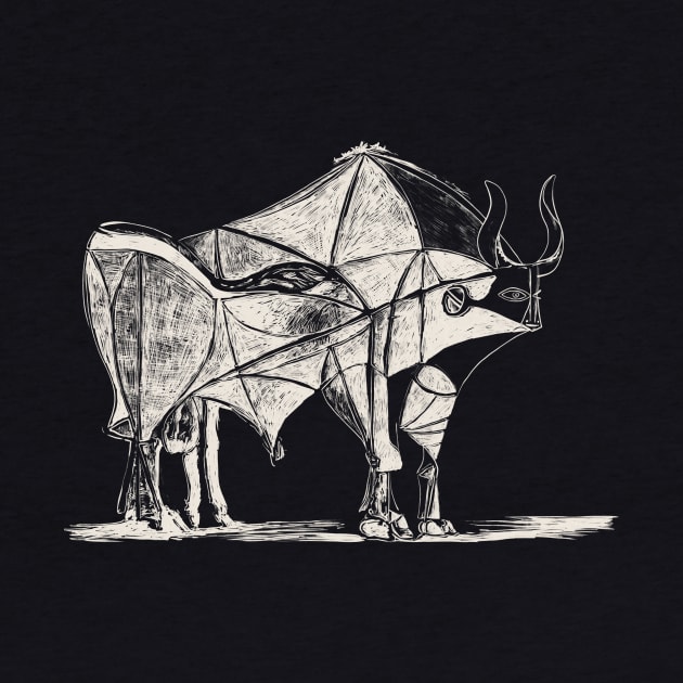 Picasso's Bull Black by shamila